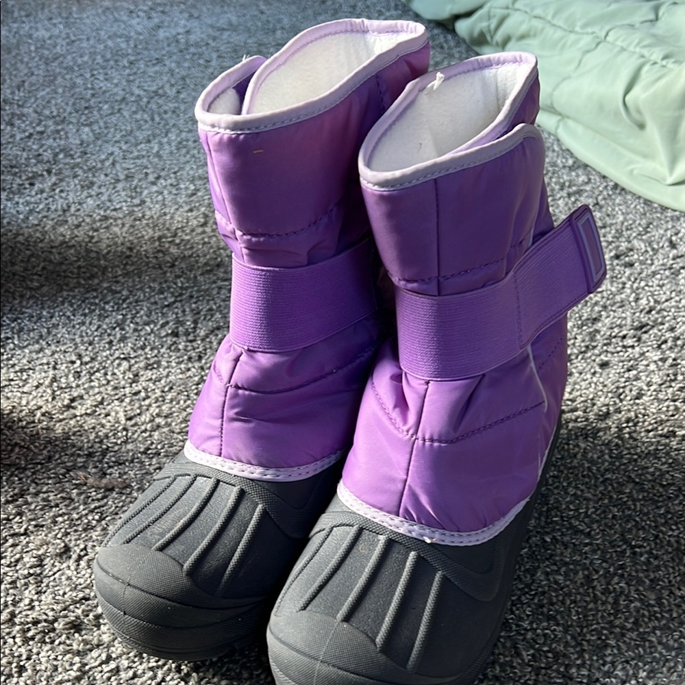 Purple and Gray Winter Boots
